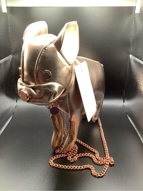 Ted Baker Rose Gold Metallic Dog Crossbody Bag